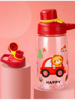 Joy Baby Sipper Water Bottle for Kids SpillProof & BPA Free Safe Sippy Water Bottle 480ml for Kids Drinking Training Sipper Bottle for School Kids & Toddlers Boys Girls (Red)