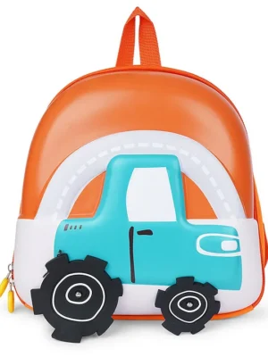 Kids On Board 3D CAR Backpack for Nursery & Early School 10 inches Orange