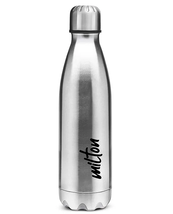 MILTON Shine 1000 Stainless Steel Water Bottle 900 ml Single Walled ISI CertifiedLeak Proof Lid Rust ProofFor School Office GymSilver