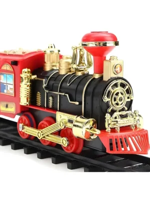NEGOCIO Choo Choo Train Track Set for Boys & Girls Classical Battery Operated Modal Train Toys With Real Smoke Effect Vintage Light & Sound PACK OF 1 COLOR MAY VARY