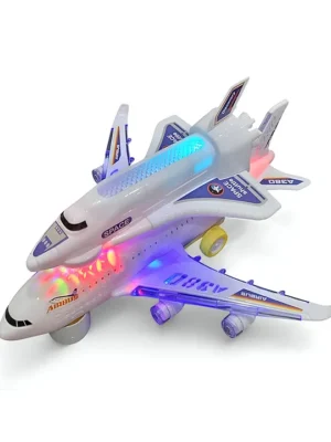 NEGOCIO Airbus A380 Airplane with Lights and Sound Bump and Go Action Educational Aircraft for Kids PACK OF 1 COLOR MAY VARY