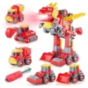 Lumo Brilliant Toys 5 in 1 Build the Zoarium DIY Deformation Dragon Robot Toys For Kids With Screwdriver Fun Entertainment Learning DIY Kids Toys Multicolor