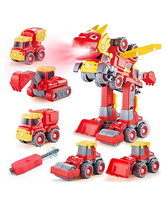 Lumo Brilliant Toys 5 in 1 Build the Zoarium DIY Deformation Dragon Robot Toys For Kids With Screwdriver Fun Entertainment Learning DIY Kids Toys Multicolor