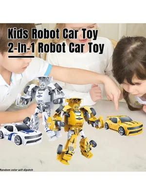 SANJARY Sanjary Transforming Robot Toys Transform Toys 2 in 1 Inertial Drive Transforming Design Action Figures toy for kids color design may vary