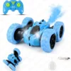 Vikrida Spray Stunt RC Cars 2.4GHz Remote Control Car with Headlights Off Road 4WD 360 Rotating RC Crawler Gifts for Boys & Girls Blue Smoke Car