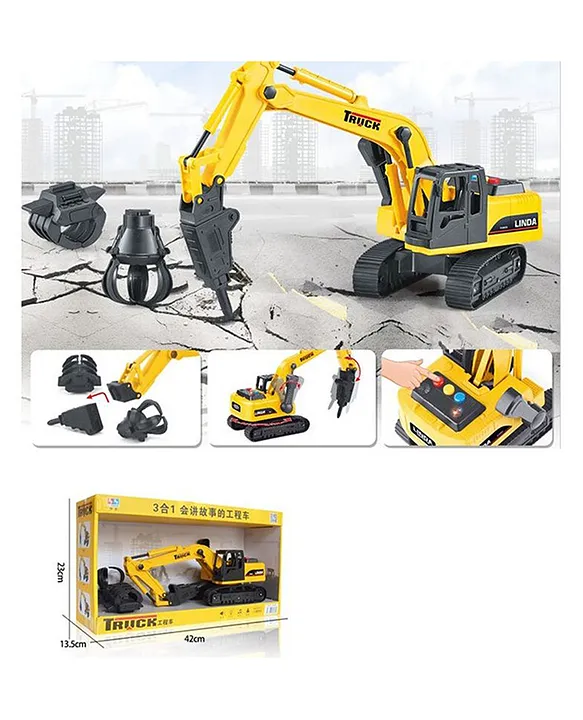 SANJARY Sanjary Drilling Truck Excavator Toy Engineering Construction Vehicle Model for Kids color design may vary