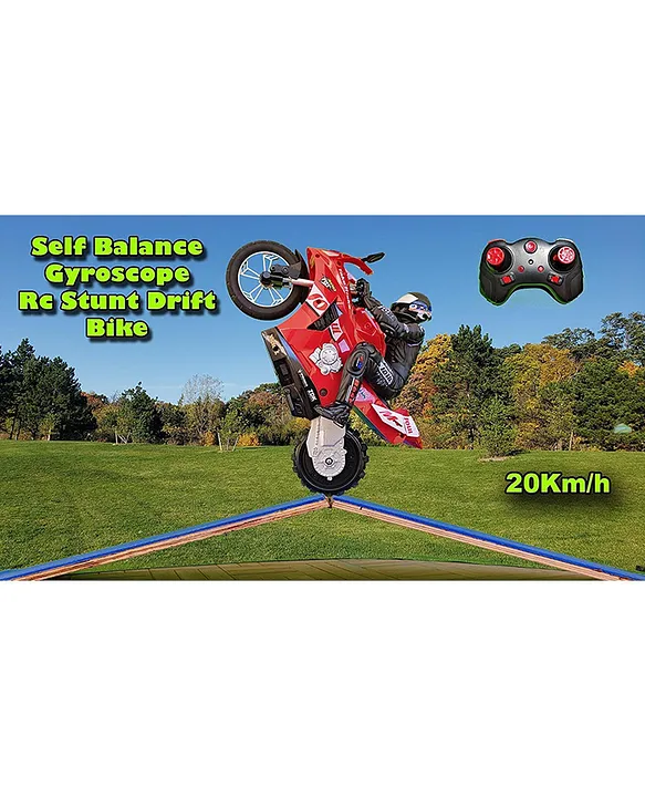 SANJARY Sanjary Auto Balancing 6axis Gyroscope Rc Motorcycle 1:6 Scale Remote Control 20km/h Speed 360 Degree Drift Toys Stunt Motorbike Vehicle Kids color design may vary