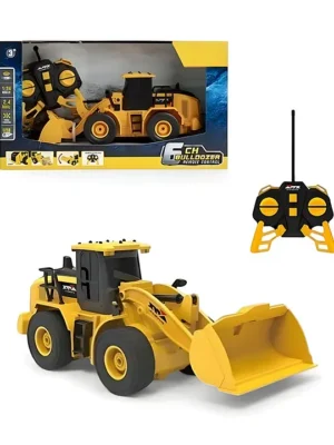 NEGOCIO Remote Control Construction Bulldozer Digger Truck Toy for Kids Rechargeable RC Vehicle with Lights & Sounds PACK OF 1 COLOR MAY VARY
