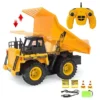 AKN TOYS Remote Control Construction Dump Truck 1/22 Scale Alloy RC Engineering Truck with Rechargeable Battery for kids PACK OF 1 ( COLOR MAY VARY )