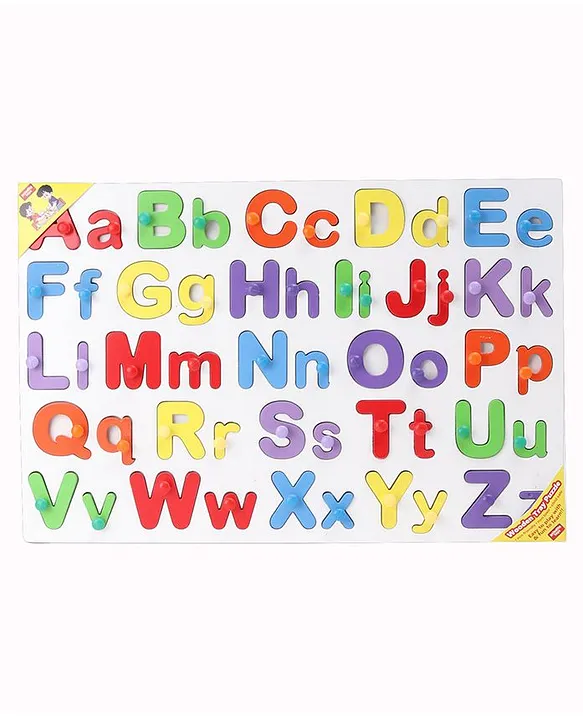Anindita Wooden English Capital & Small Alphabets Puzzle Multicolor 52 Pieces
