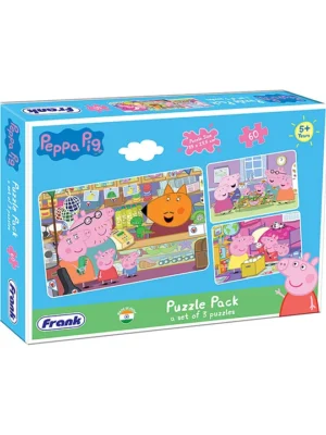 Peppa Pig Jigsaw Puzzle Pack of 3 Multicolor (180 Pieces) for kids above 6+ Years 60408
