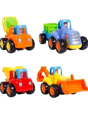 Fiddlerz Friction Powered Mini Construction Vehicles Pack of 4 Multicolor