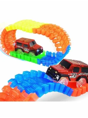 Fiddlerz DIY Glow in the Dark Racetrack Making Set of 120 Pieces Multicolor