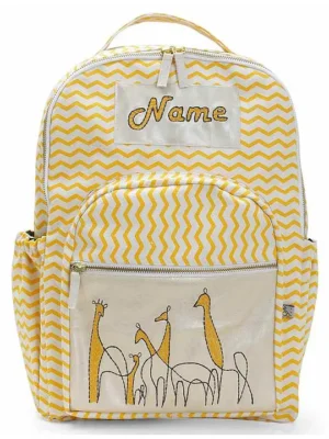 Mi Dulce An'ya Backpack Giraffe Embroidered Yellow 12.2 inches