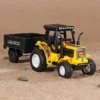 Shinsei Pull Back Tractor with Trolley Yellow