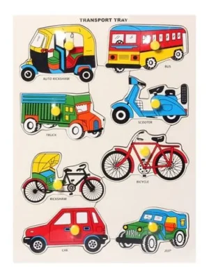Wooden Transport Tray knob Puzzle