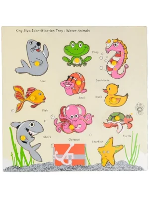 King Size Identification Wooden Tray Water Animals