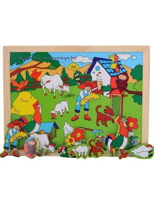 Wooden And Magnetic Twin Play Tray Bright And Sunny Day