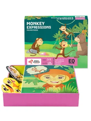 Chalk & Chuckles Monkey Expressions Preschooler Feelings Puzzle Multicolor