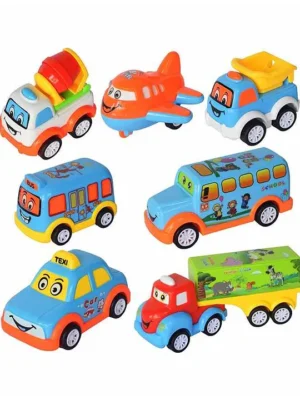 VWorld Enterprise Unbreakable Pull Back Car Toys Pack Of 7 Multicolor