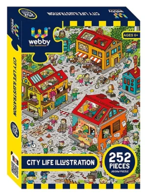 City Life Illustration Jigsaw Puzzle Multicolor 252 pieces