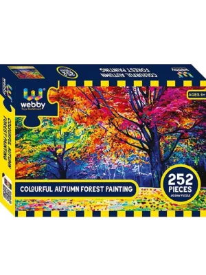 Colourful Autumn Forest Painting Jigsaw Puzzle Multicolor 252 pieces