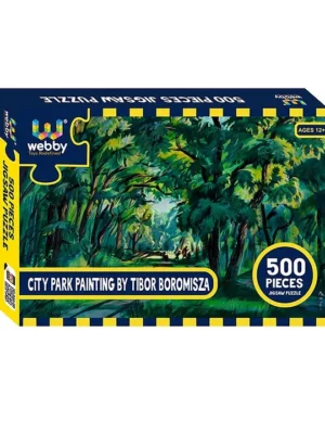 City Park Painting by Tibor Boromisza Jigsaw Puzzle 500 Pieces