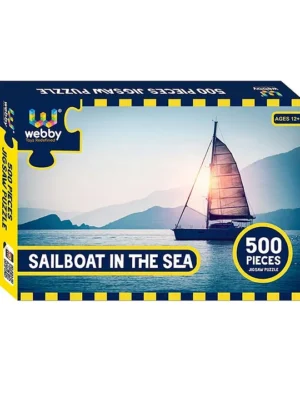 Sailboat in the Sea Jigsaw Puzzle Blue 500 Piece