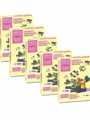 Chalk And Chuckles Moody Snakes Jigsaw Puzzles Pack of 5 Multicolor 40 Pieces Each