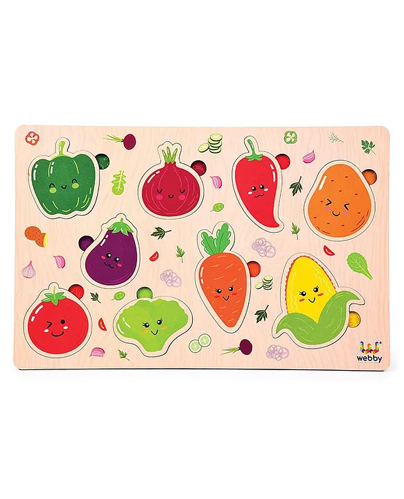 Colorful Fruits Educational Wooden Puzzle 9 Pieces