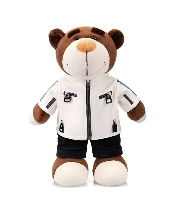 Premium 30cm Motorcycle Cute Teddy Bear Plush Toys Stuffed Bear with Jacket Clothes Plush Dolls Soft Pillow Kids Boys Girls Unisex Gift For Riders
